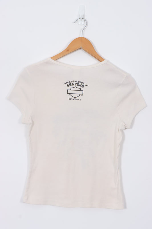 HARLEY DAVIDSON Eagle Rose Crop Tee USA Made (Women's M)