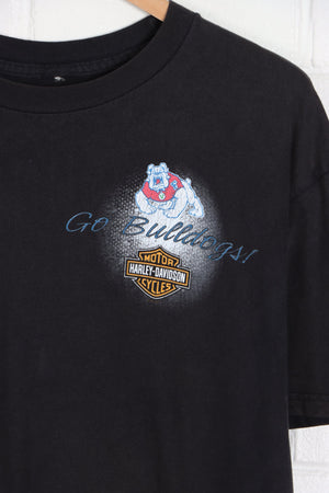 HARLEY DAVIDSON "Go Bulldogs" Front Back T-Shirt (L)