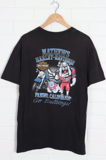 HARLEY DAVIDSON "Go Bulldogs" Front Back T-Shirt (L)