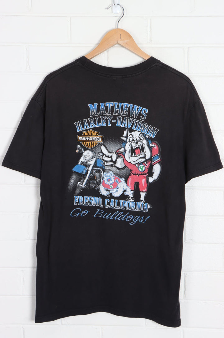 HARLEY DAVIDSON "Go Bulldogs" Front Back T-Shirt (L)
