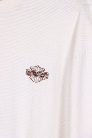HARLEY DAVIDSON Embroidered Logo Ribbed Texture Tee (XL)