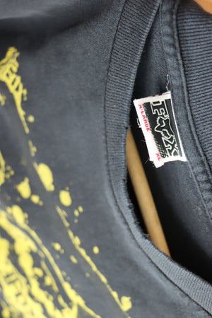 FOX RACING Yellow & Black Fox Head BMX T-Shirt (XL)