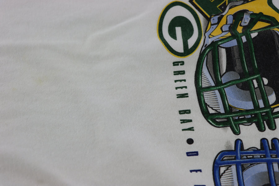 1998 Vintage Super Bowl Packers vs Broncos NFL Helmets Tee (XL)