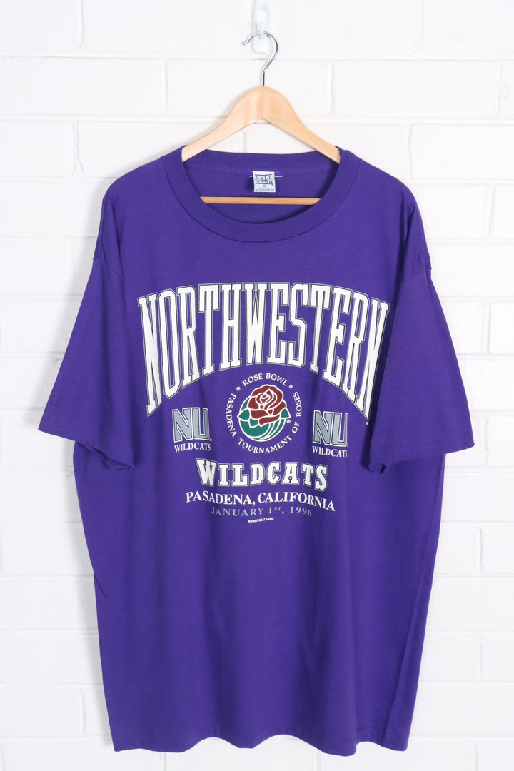 Vintage 1996 Northwestern Wildcats Rose Bowl USA Made T-Shirt (XL)