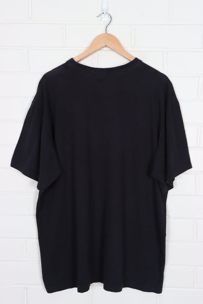 NIKE Basketball Centre Swoosh Logo Black & Gold T-Shirt (XXL)