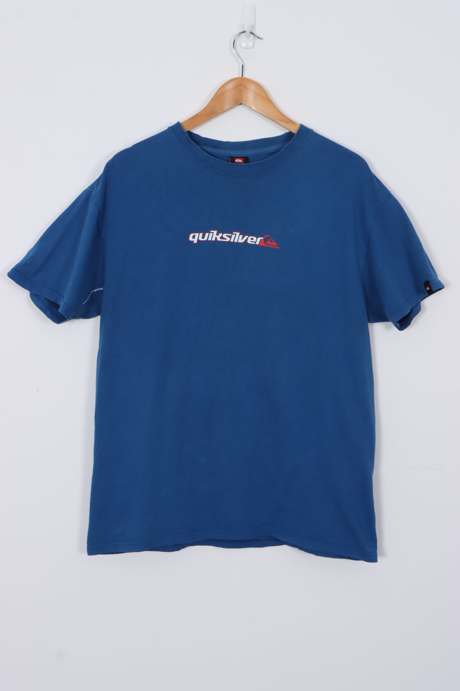 QUICKSILVER Surfwear Blue Front Back Logo Print Tee (L)