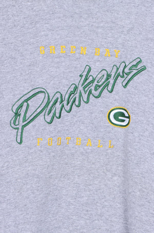 NFL Green Bay Packers Embroidered Outline Spell Out Logo Sweatshirt (L)