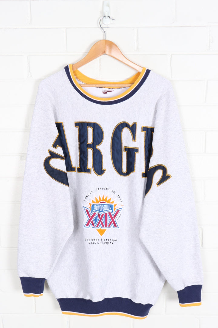 1995 Vintage Embroidered Superbowl LA Chargers Ringer Sweatshirt (XL-XXL)