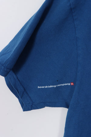 QUICKSILVER Surfwear Blue Front Back Logo Print Tee (L)
