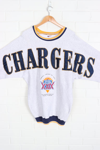 1995 Vintage Embroidered Superbowl LA Chargers Ringer Sweatshirt (XL-XXL)