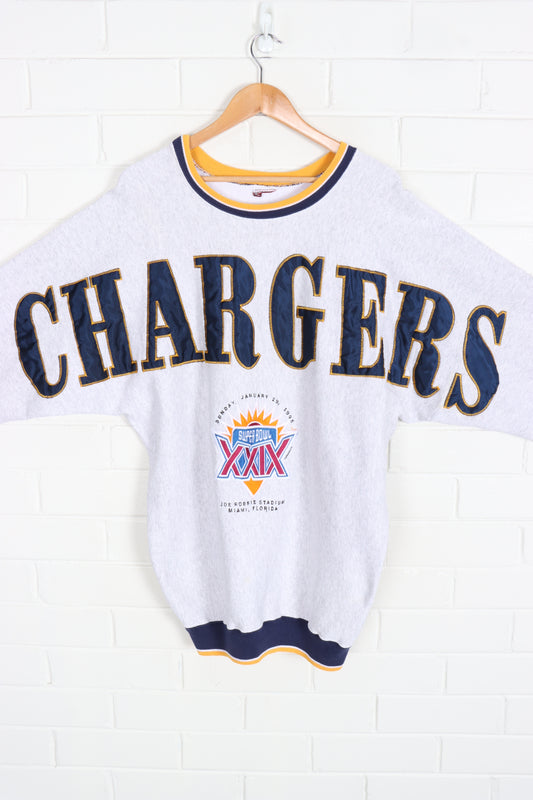 1995 Vintage Embroidered Superbowl LA Chargers Ringer Sweatshirt (XL-XXL)