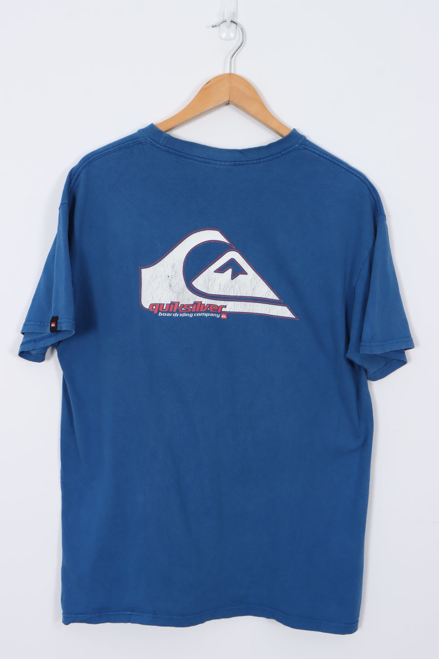 QUICKSILVER Surfwear Blue Front Back Logo Print Tee (L)