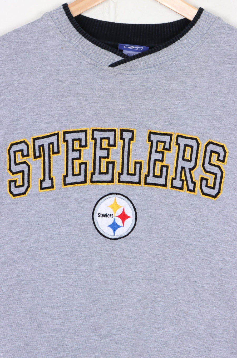 NFL Pittsburgh Steelers Spell Out Logo REEBOK Embroidered Sweatshirt (XL)