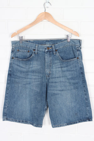 WRANGLER Relaxed Fit Medium Wash Denim Jorts Shorts (34)