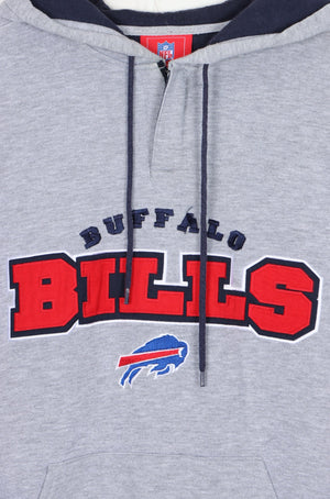 NFL Buffalo Bills 1/4 Zip Embroidered Logo Hoodie (L)