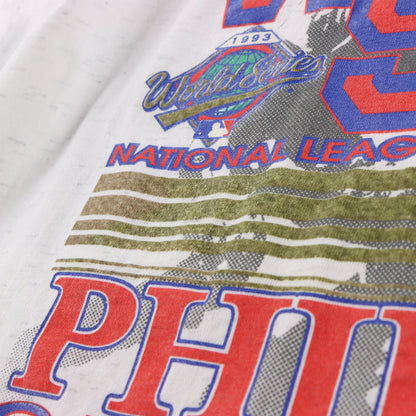 Vintage 1993 Philadelphia Phillies MLB World Series Single Stitch Heather White T-Shirt USA Made (XL) Vintage Sole Melbourne