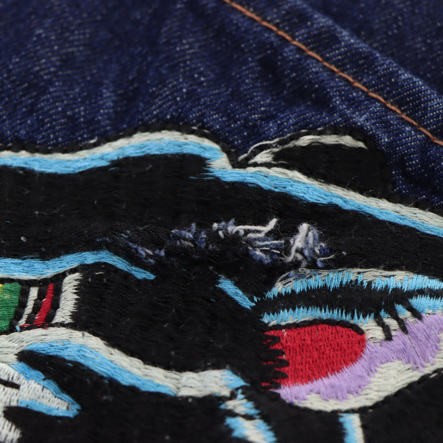 CHRISTIAN AUDIGIER Black Panther Embroidered Y2K Jeans (38)