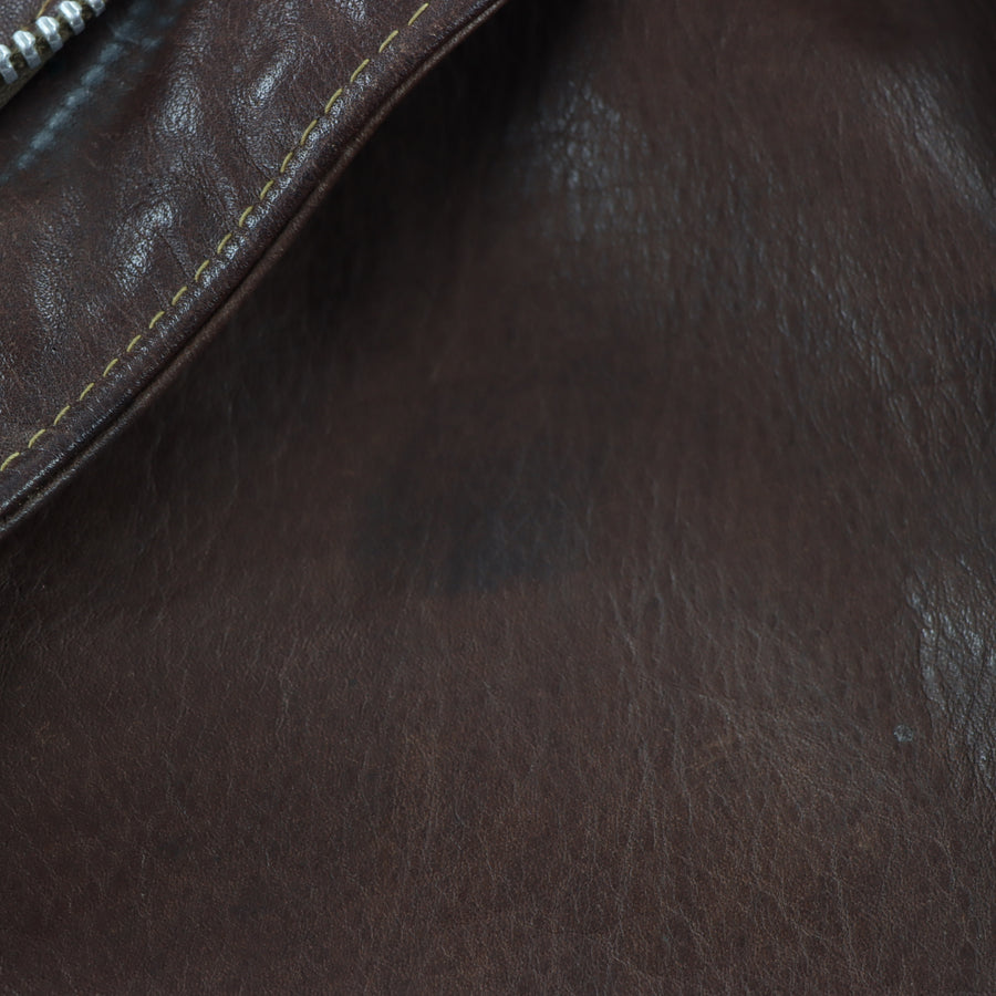 Vintage SCHOTT 70s Brown Leather Flight Jacket IS-674-MS (L)