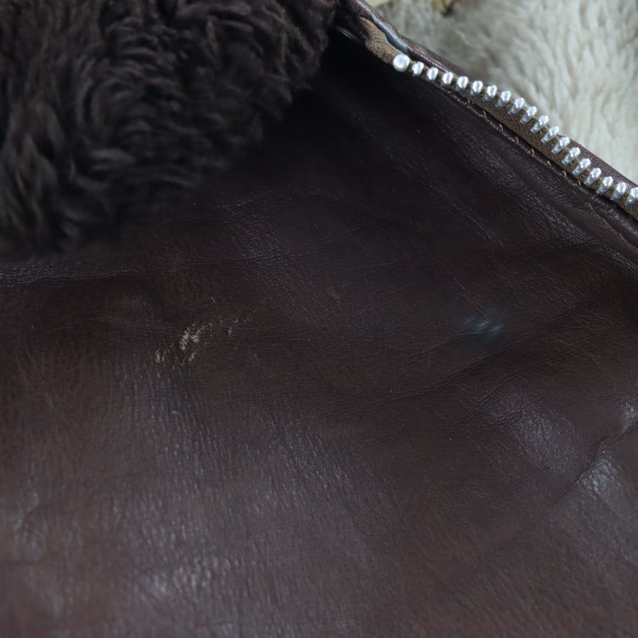 Vintage SCHOTT 70s Brown Leather Flight Jacket IS-674-MS (L)