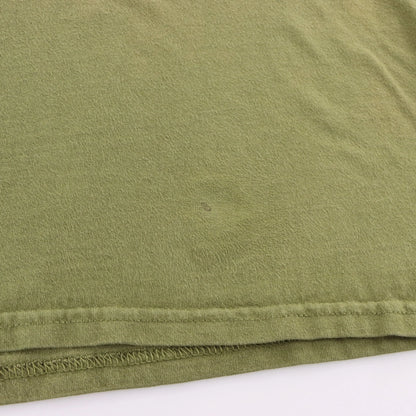 NIKE Khaki Green & White Embroidered Swoosh Logo Tee (L) Vintage Sole Melbourne