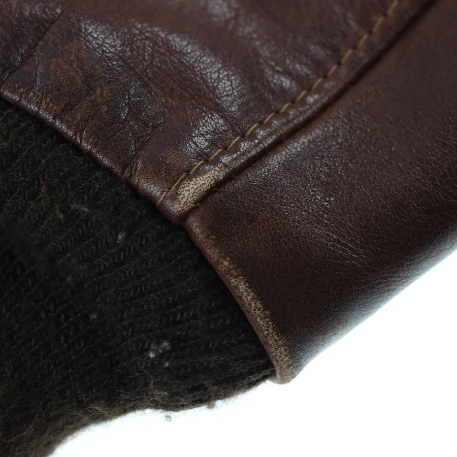 Vintage SCHOTT 70s Brown Leather Flight Jacket IS-674-MS (L)