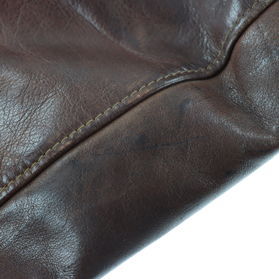 Vintage SCHOTT 70s Brown Leather Flight Jacket IS-674-MS (L)