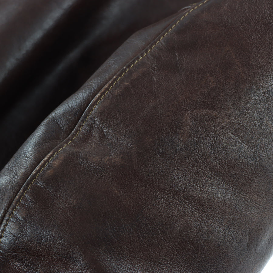 Vintage SCHOTT 70s Brown Leather Flight Jacket IS-674-MS (L)