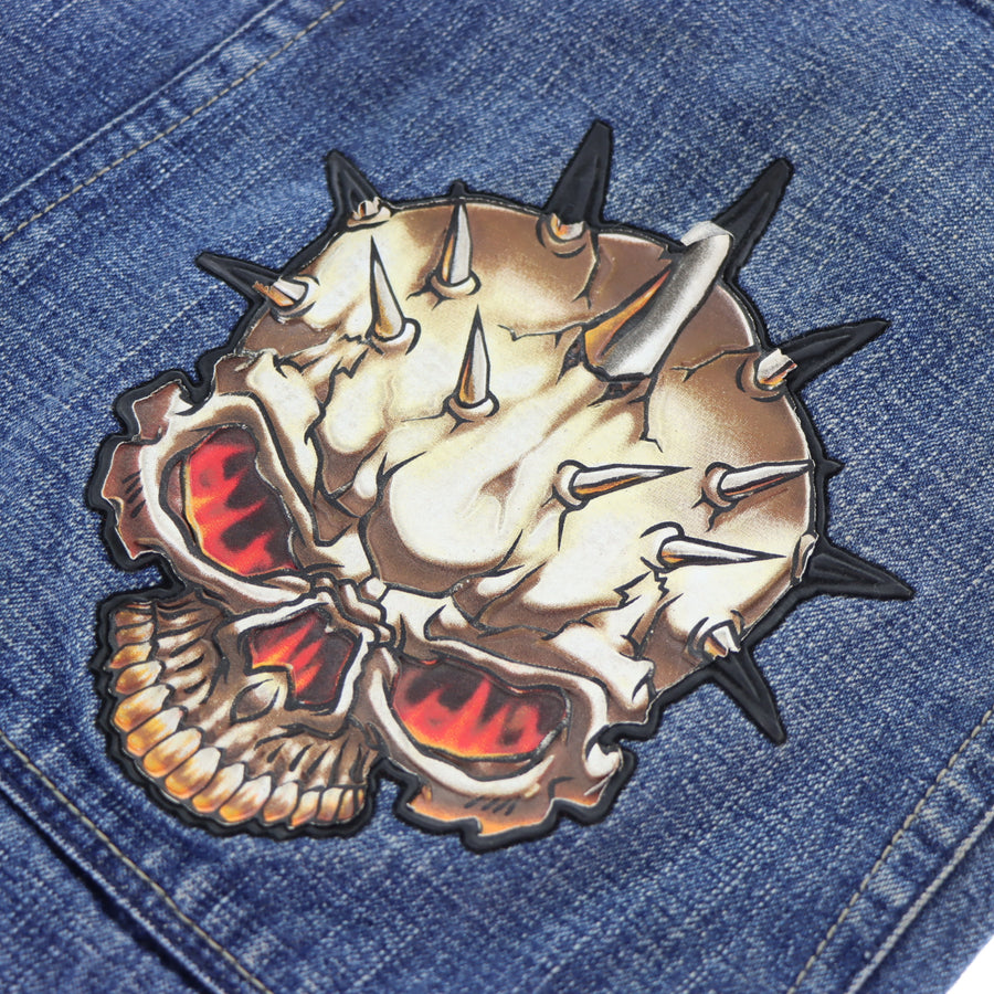 JNCO Skull Y2K Denim Jorts Shorts (32)