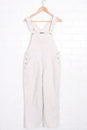 Long White Cotton Workwear Overalls (S)