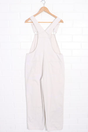 Long White Cotton Workwear Overalls (S)