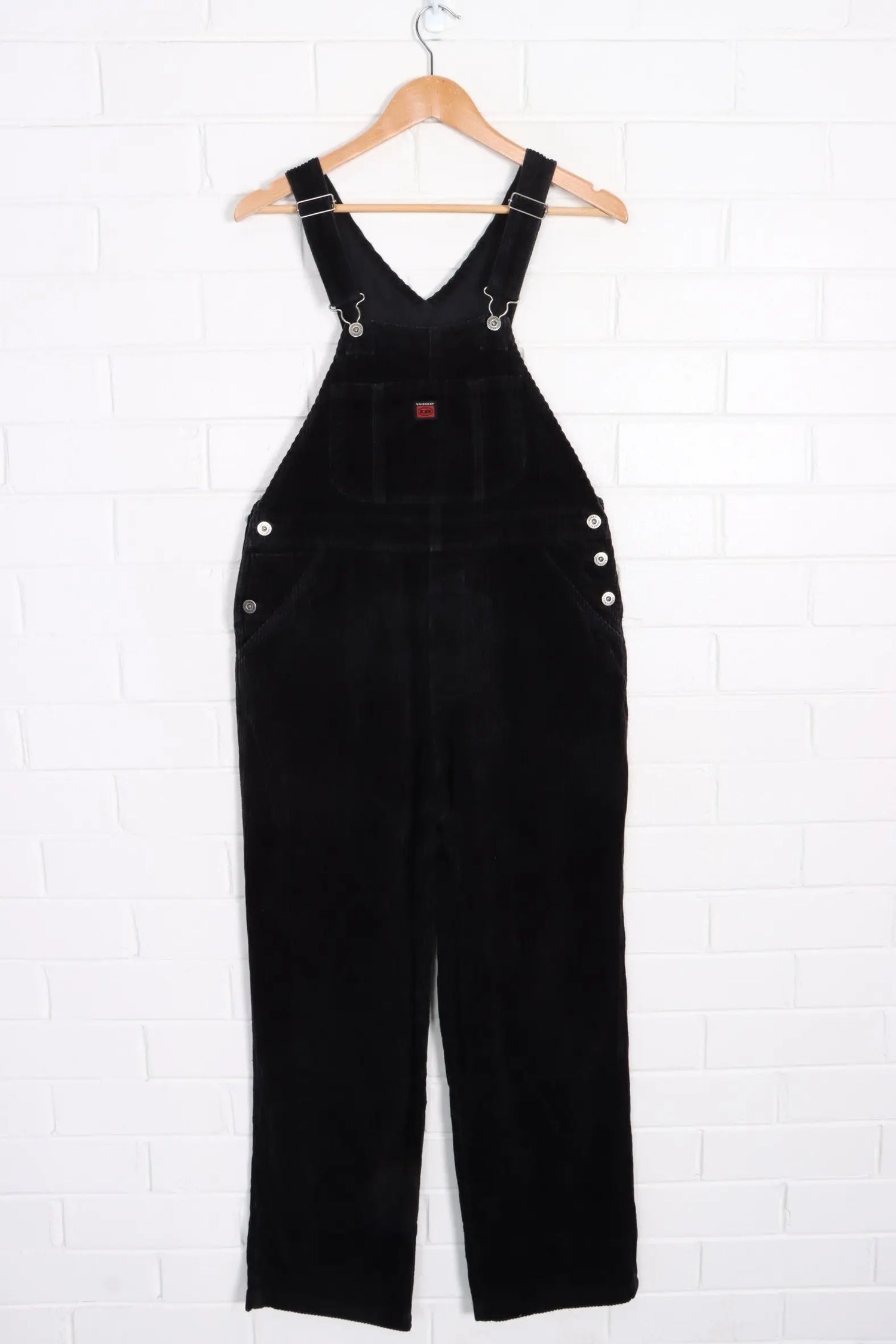 UNION BAY Black Corduroy Long Workwear Overalls (M) - Vintage Sole Melbourne