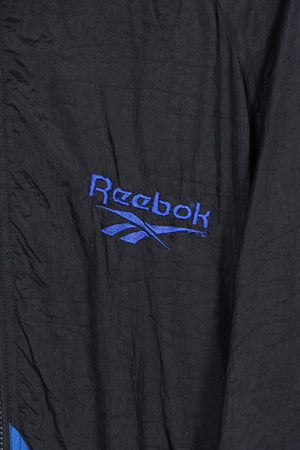 REEBOK Royal Blue & Black Embroidered Windbreaker Jacket (XXL)
