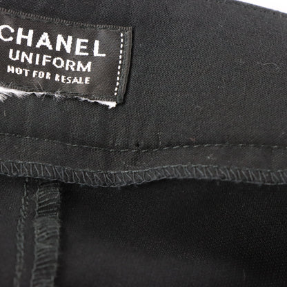 CHANEL Black 'CC' Logo Button Straight Leg Pants (Women's 10)