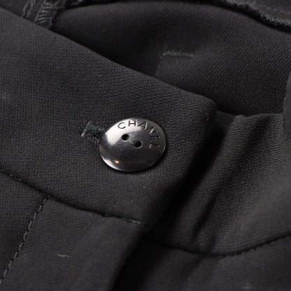 CHANEL Black 'CC' Logo Button Straight Leg Pants (Women's 10)