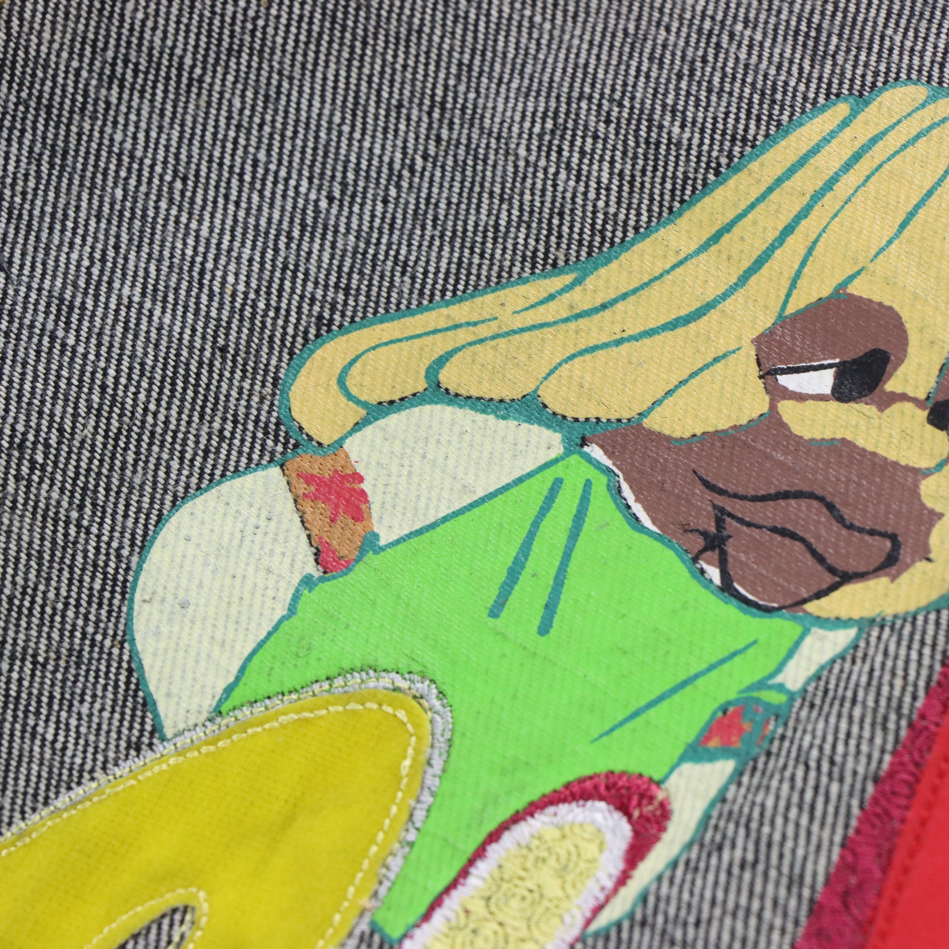 Vintage PLATINUM FUBU 'Fat Albert & The Junkyard Gang' Embroidered Denim Jacket (XXL-XXXL) Vintage Sole Melbourne