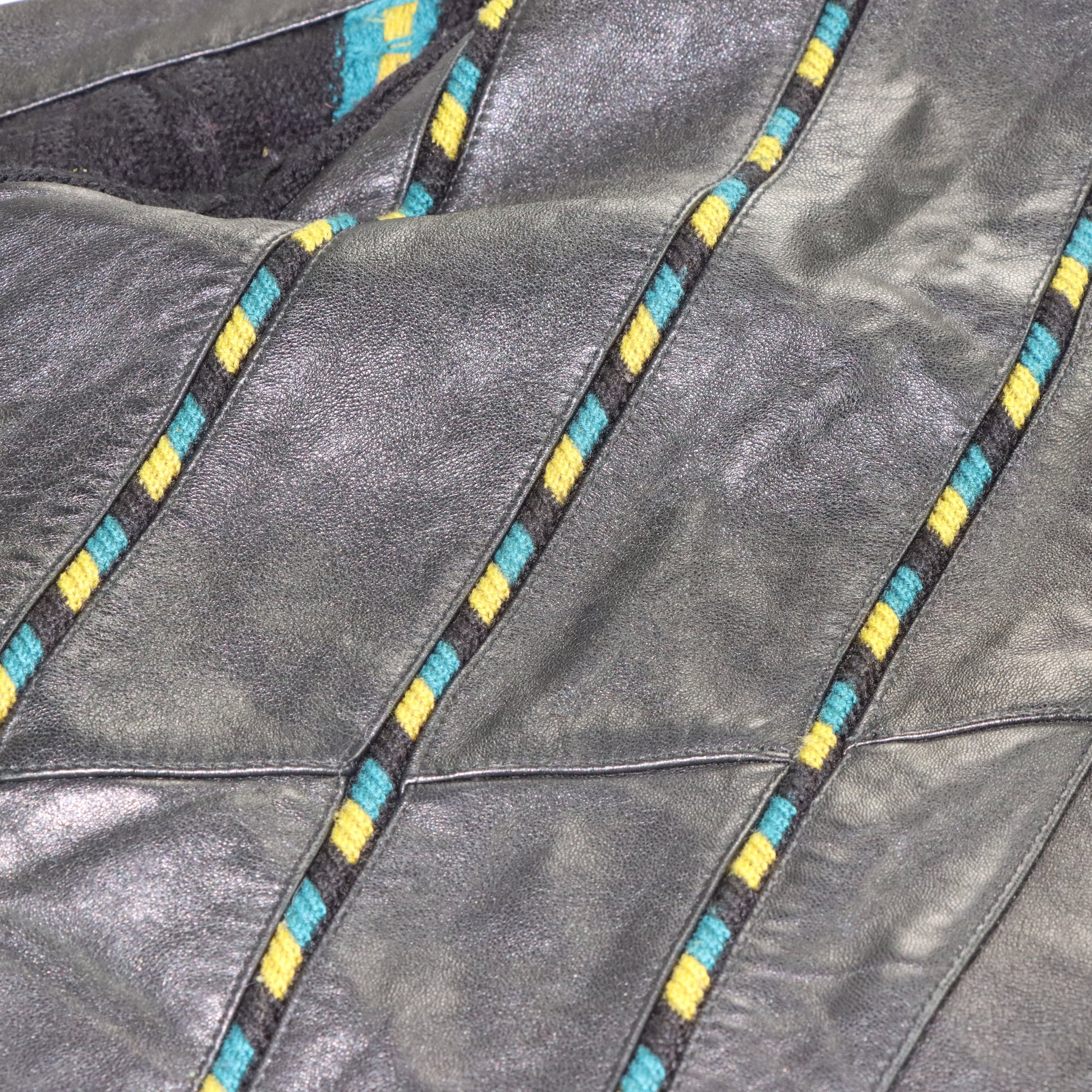 Vintage SAXONY Genuine Leather Suede Coogi Style Knit Jacket (XXL) Vintage Sole Melbourne