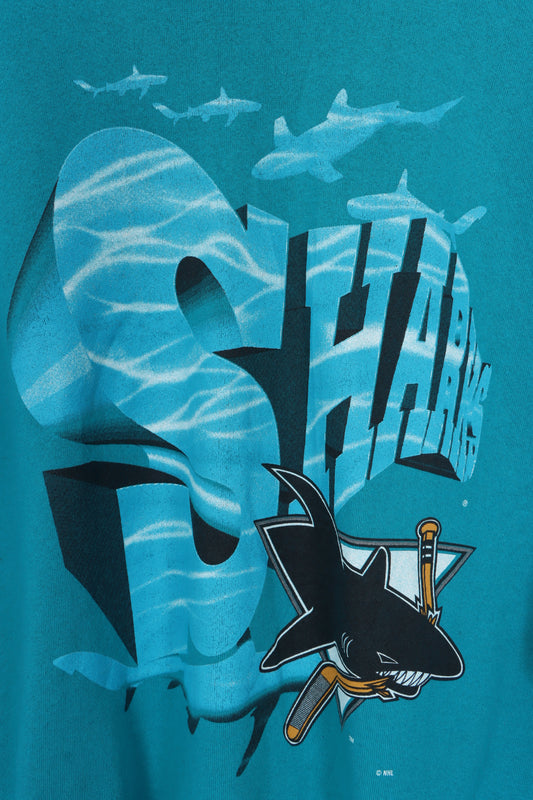 90s San Jose Sharks NHL Ice Hockey Sweatshirt USA Made (XL)