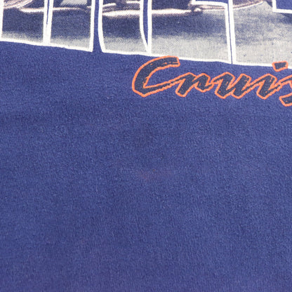 Vintage HARLEY DAVIDSON Cruisin California Glitter Graphic Navy Long Sleeve Tee USA Made (XL TALL) Vintage Sole Melbourne