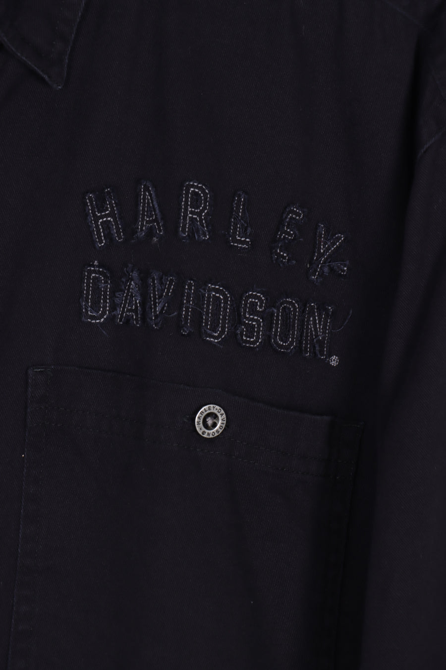 HARLEY DAVIDSON Embroidered Black Wings Long Sleeve Shirt (L)