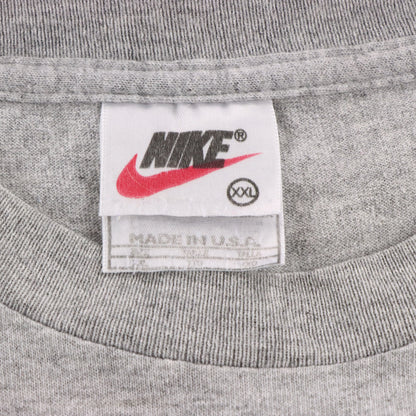 Vintage NIKE Grey Big Centre Swoosh Logo USA Made Tee (XXL)