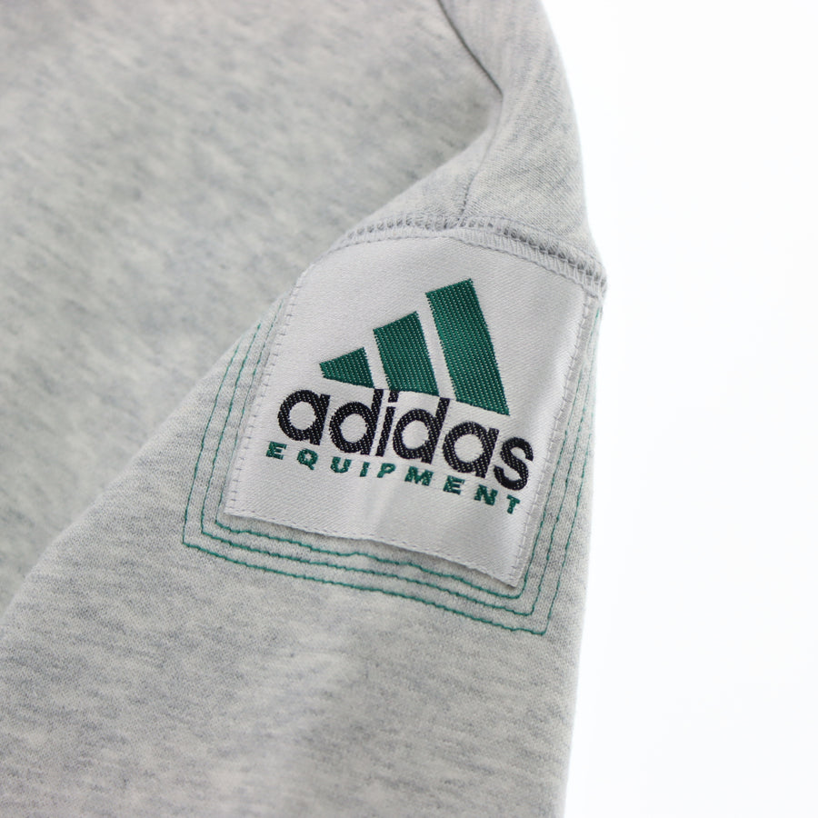ADIDAS EQUIPMENT Teal & Grey Marle Collar Detail Sweatshirt (M)
