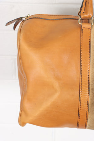 Vintage CHRISTIAN DIOR BAGAGES Leather & Suede 'Boston' Duffle Bag
