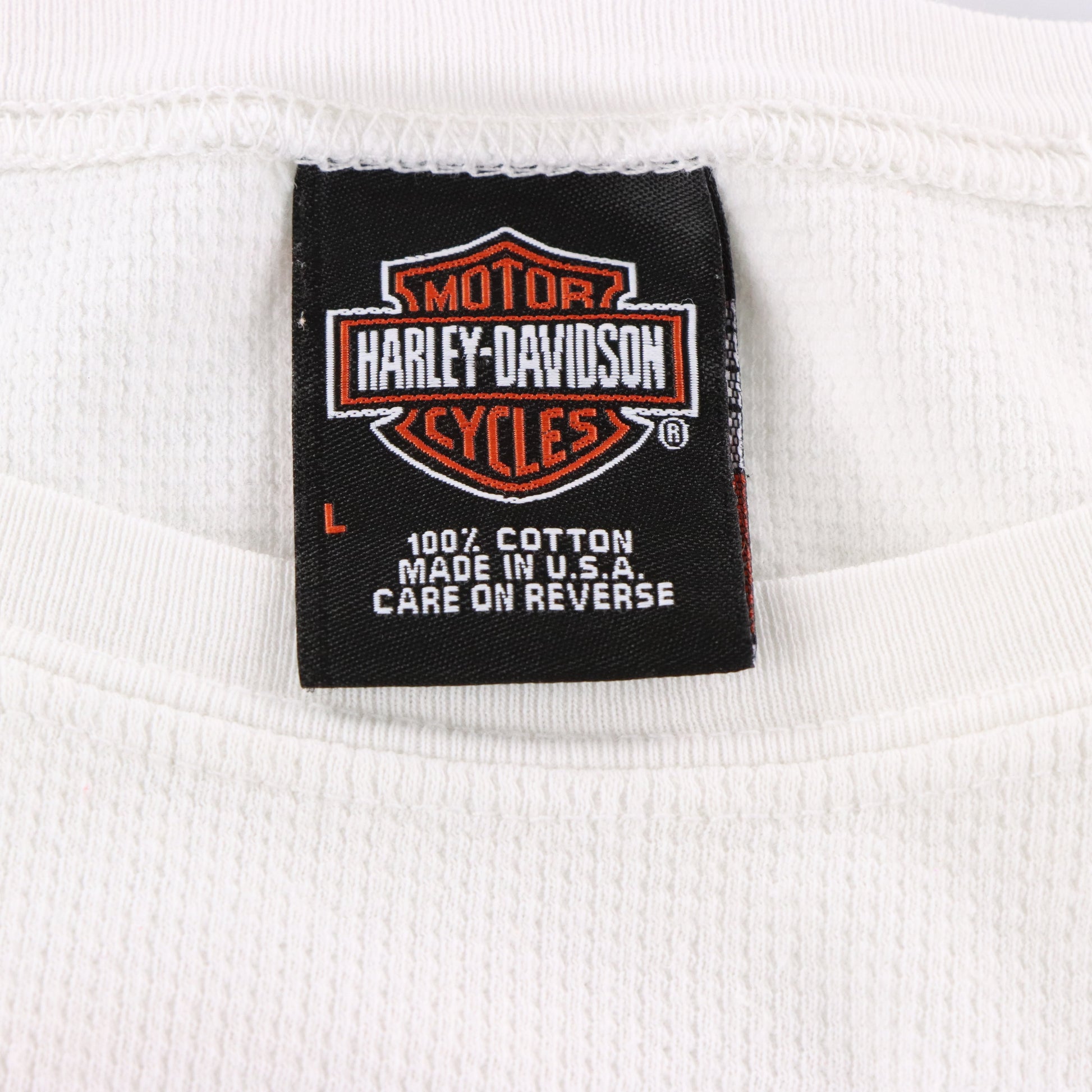 HARLEY DAVIDSON "True Love Forever" USA Made Thermal Long Sleeve Tee (Women's L) Vintage Sole Melbourne