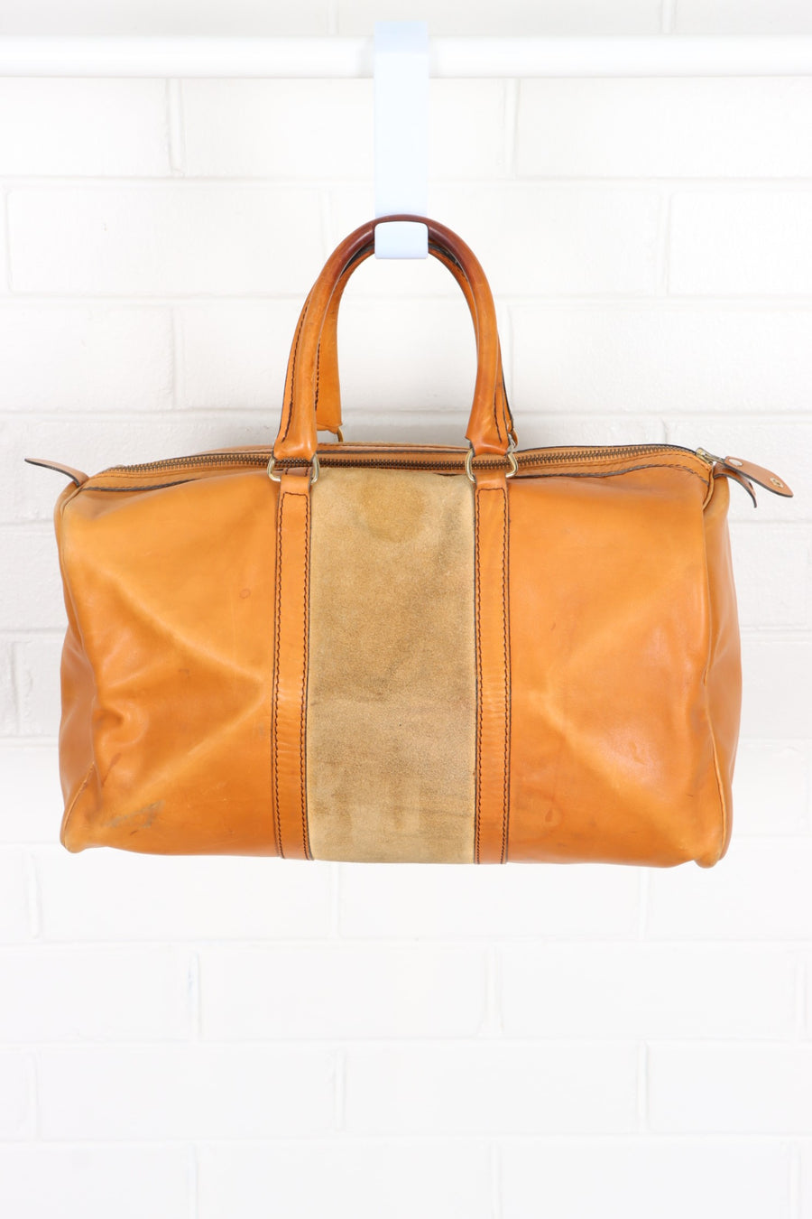Vintage CHRISTIAN DIOR BAGAGES Leather & Suede 'Boston' Duffle Bag
