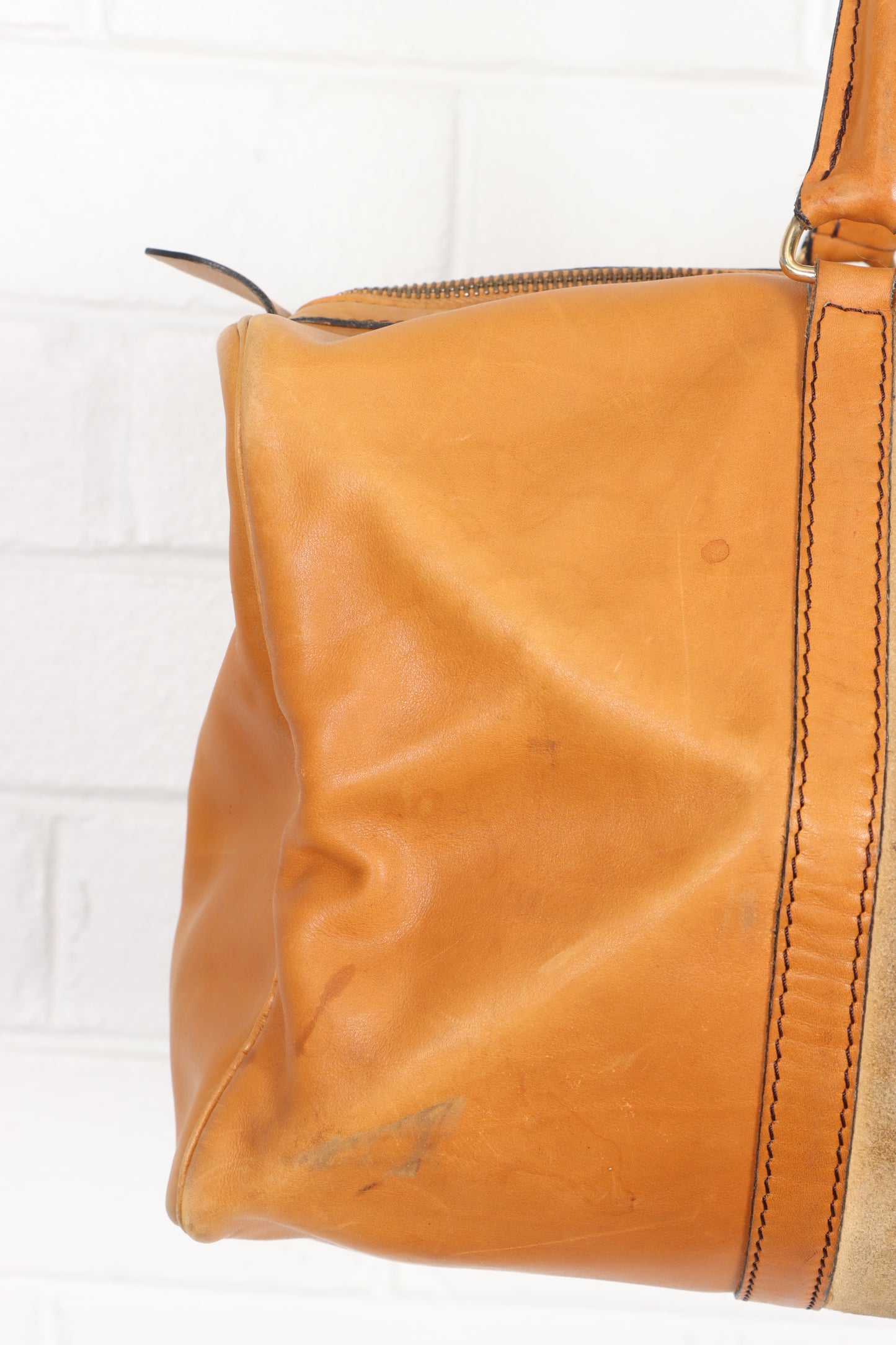 Vintage CHRISTIAN DIOR BAGAGES Leather & Suede 'Boston' Duffle Bag