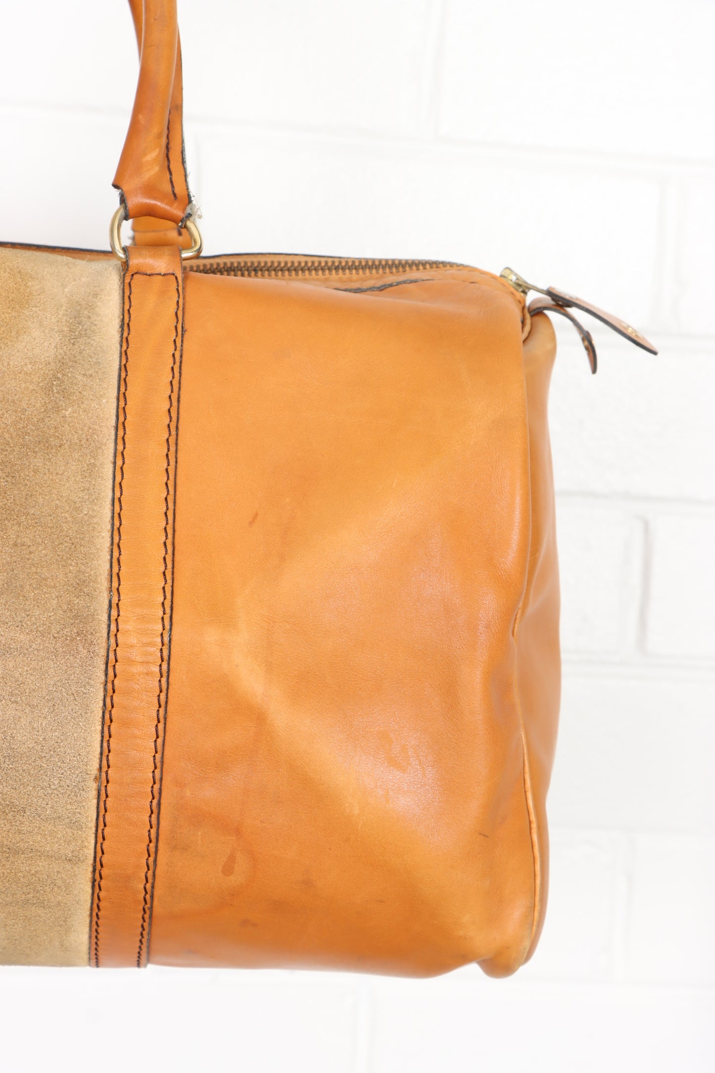 Vintage CHRISTIAN DIOR BAGAGES Leather & Suede 'Boston' Duffle Bag