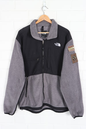 THE NORTH FACE Custom Patches Grey 'Denali' Fleece Jacket (L)
