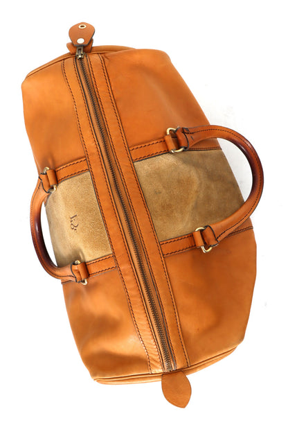 Vintage CHRISTIAN DIOR BAGAGES Leather & Suede 'Boston' Duffle Bag