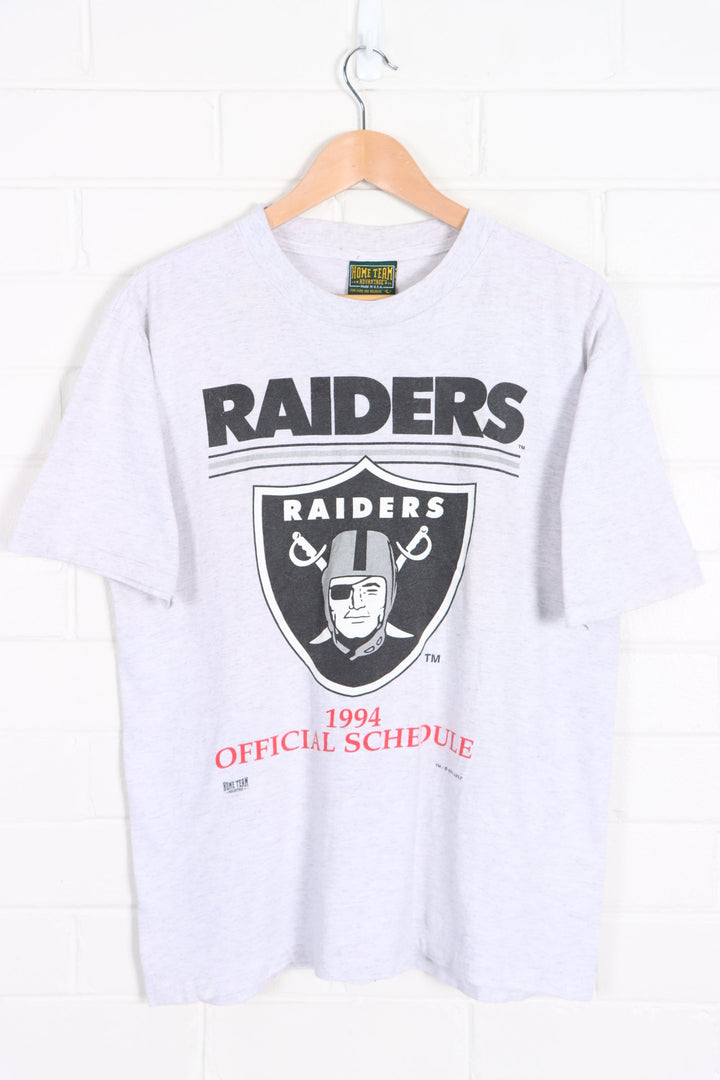 Las Vegas Raiders 1994 NFL Schedule Front Back Single Stitch T-Shirt (S) - Vintage Sole Melbourne