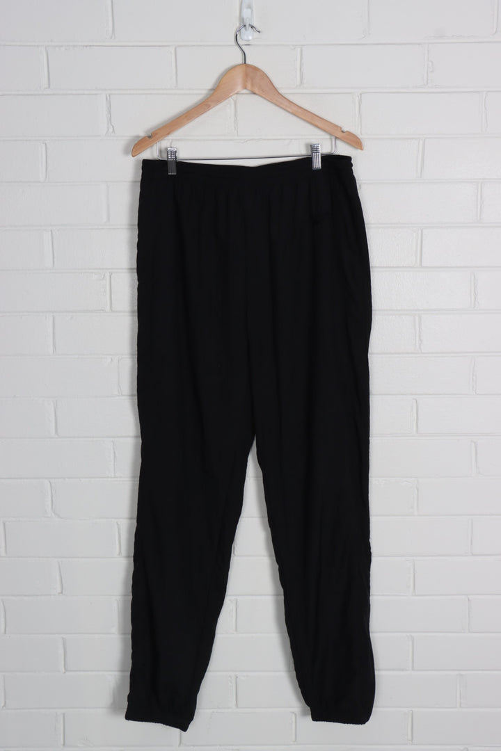 REEBOK Black Embroidered Thin Elastic Waist Track Pants (L)